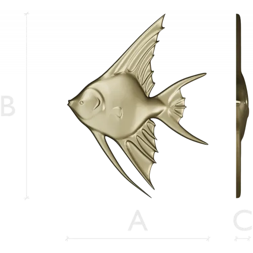 Angelfish bas-relief STL model for CNC milling