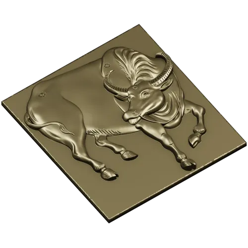 Панно "Богатырский Бык" - 3D модель STL для ЧПУ