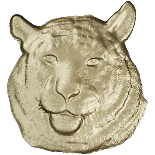 Regal Tiger Relief - high-relief tiger head STL for CNC