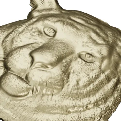 Regal Tiger Relief - high-relief tiger head STL for CNC