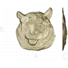Regal Tiger Relief - high-relief tiger head STL for CNC