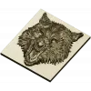 Fenrir Snarl - high-relief wolf head STL for CNC