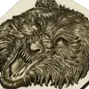 Fenrir Snarl - high-relief wolf head STL for CNC