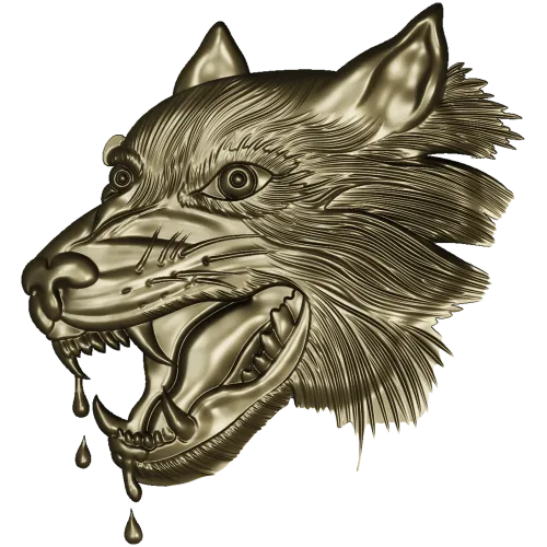 Wolf Head Relief STL for CNC - Detailed 3D Model for Milling