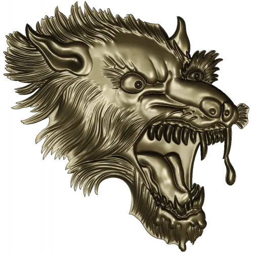 Fenrir's Roar - Wolf Head STL 3D Model for CNC