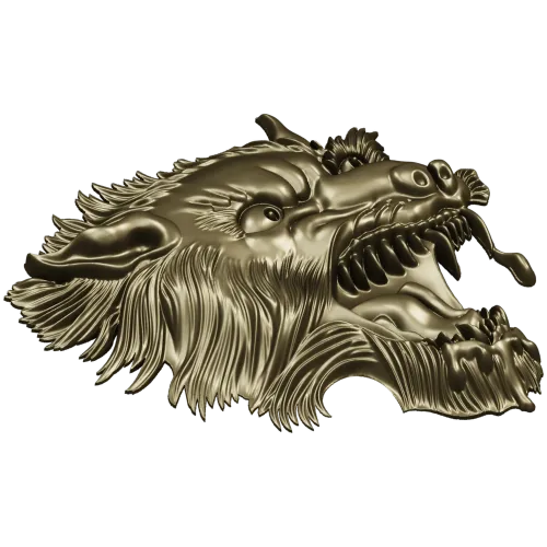 Fenrir's Roar - Wolf Head STL 3D Model for CNC