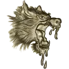Molten Wolf Head - high-relief STL 3D model for CNC
