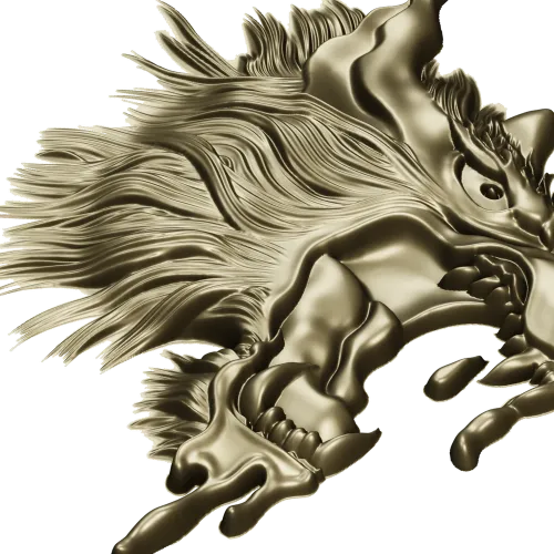 Molten Wolf Head - high-relief STL 3D model for CNC