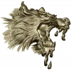 Molten Wolf Head - high-relief STL 3D model for CNC