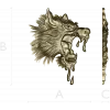 Molten Wolf Head - high-relief STL 3D model for CNC