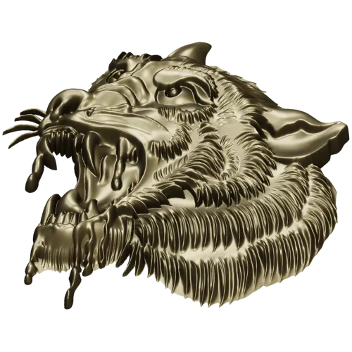 Голова волка - барельеф 3D модель STL для ЧПУ