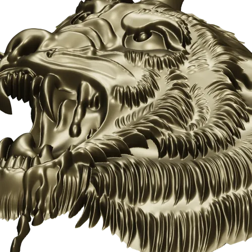 Голова волка - барельеф 3D модель STL для ЧПУ