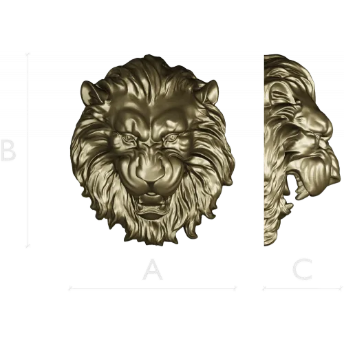 Голова льва - рельефная 3D модель STL для ЧПУ