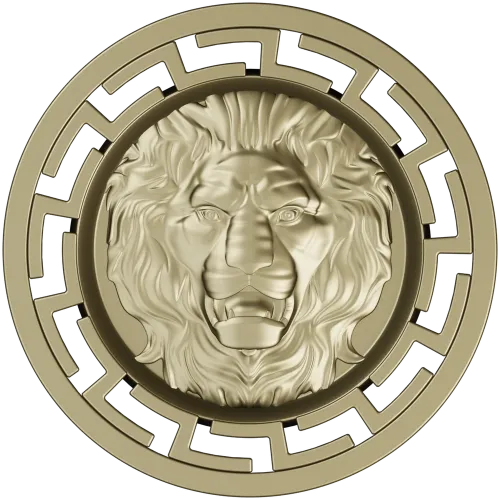 Lion Head Medallion STL 3D Model for CNC