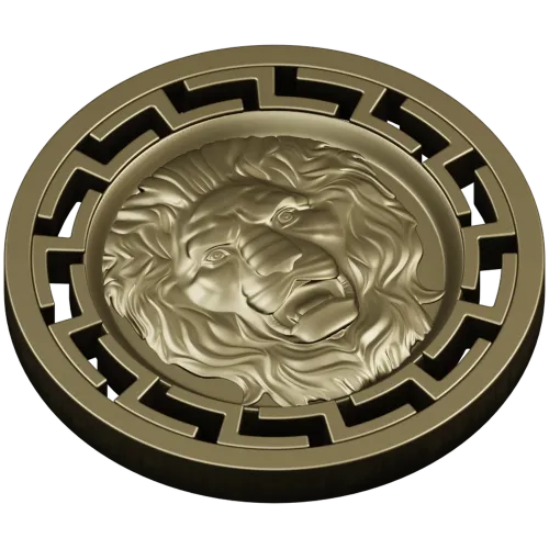 Lion Head Medallion STL 3D Model for CNC