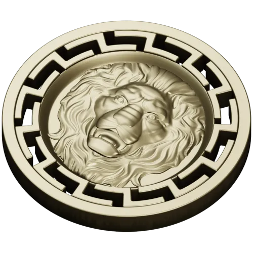 Lion Head Medallion STL 3D Model for CNC