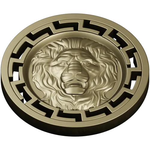 Lion Head Medallion STL 3D Model for CNC