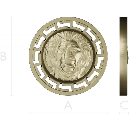 Lion Head Medallion STL 3D Model for CNC