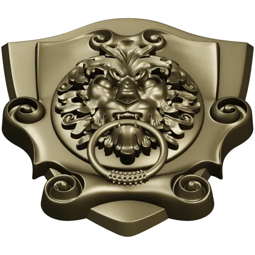 3D модель STL львиная маска на щите для ЧПУ