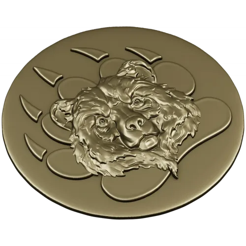 Bear Head Medallion STL for CNC