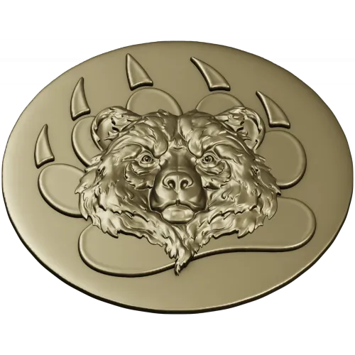 Bear Head Medallion STL for CNC