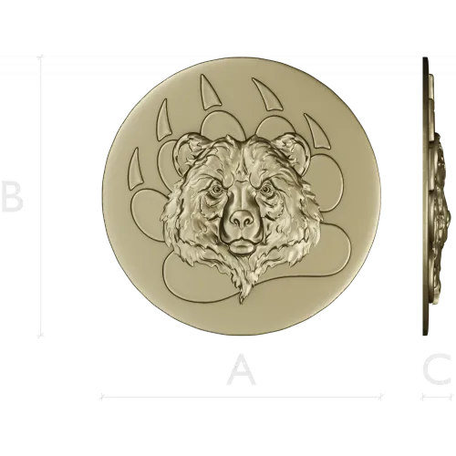 Bear Head Medallion STL for CNC