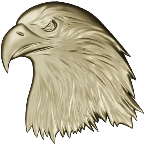 Regal Eagle Head - high-relief STL for CNC milling