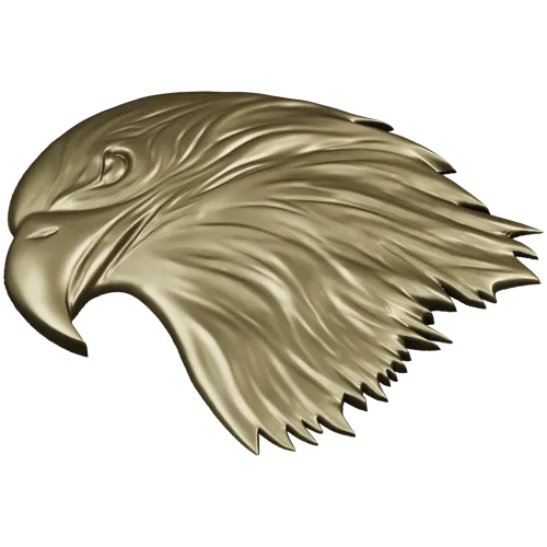 Regal Eagle Head - high-relief STL for CNC milling