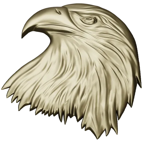 Regal Eagle Head - high-relief STL for CNC milling