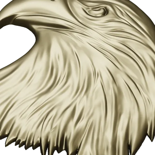 Regal Eagle Head - high-relief STL for CNC milling