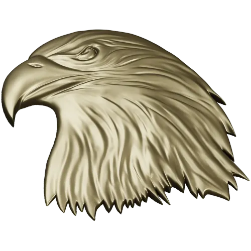 Regal Eagle Head - high-relief STL for CNC milling