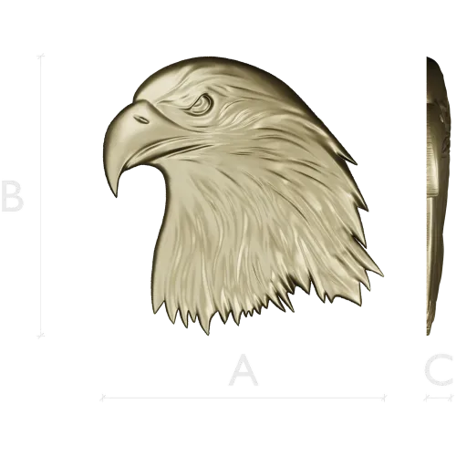Regal Eagle Head - high-relief STL for CNC milling