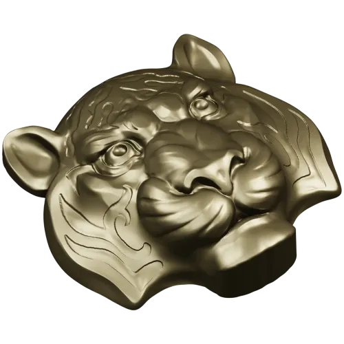 STL модель головы тигра - барельеф для ЧПУ