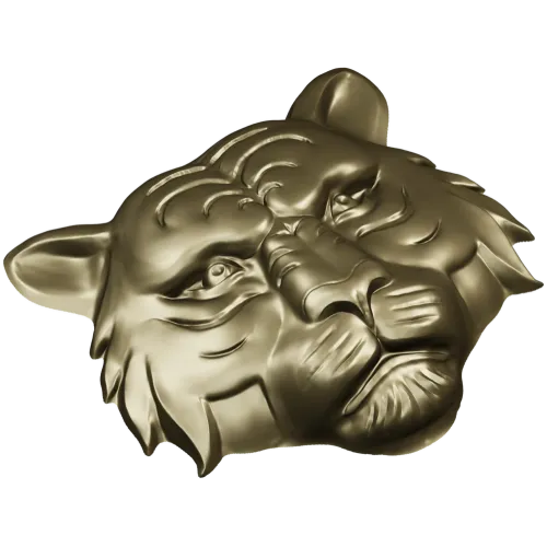 Tiger head relief STL for CNC milling - high-detail 3D model