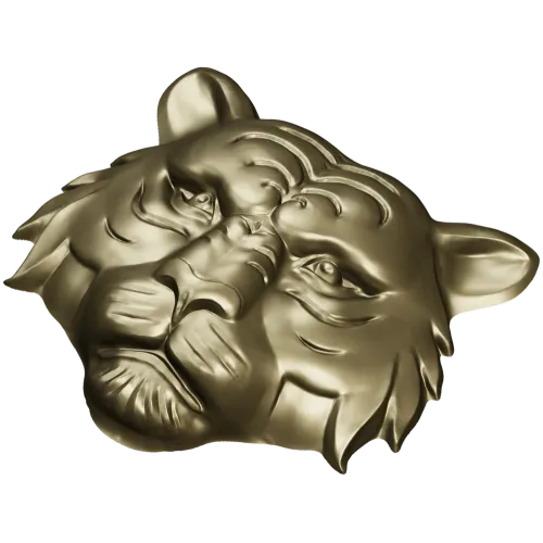 Tiger head relief STL for CNC milling - high-detail 3D model