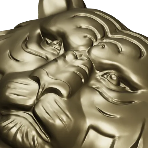 Tiger head relief STL for CNC milling - high-detail 3D model