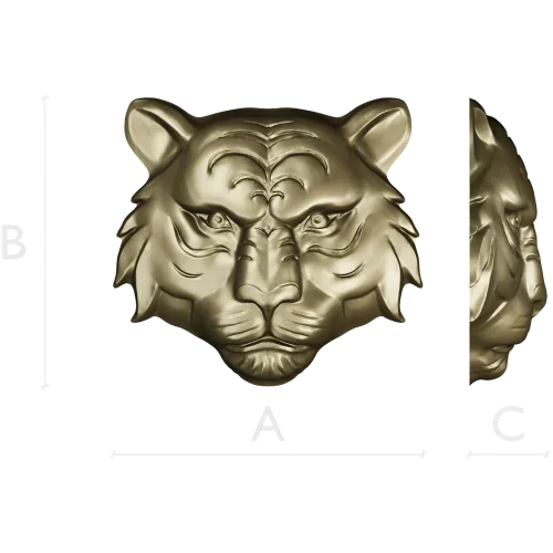 Tiger head relief STL for CNC milling - high-detail 3D model