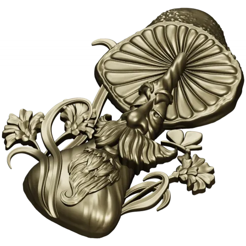 Mushroom Elder - 3D STL Relief for CNC