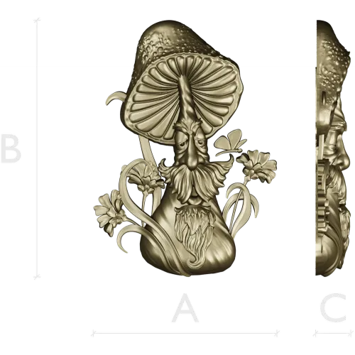 Mushroom Elder - 3D STL Relief for CNC