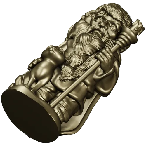 Лесной Старец с совой и кошкой - 3D модель STL для ЧПУ