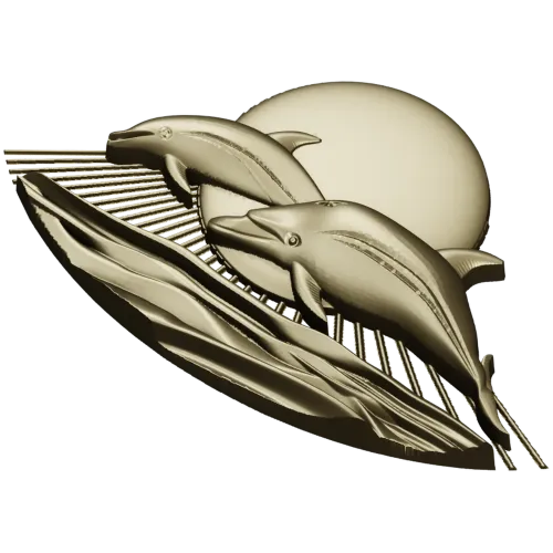 Дельфинчики у заката - 3D модель STL для ЧПУ