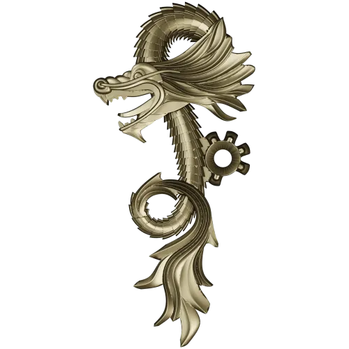 Ornamental Dragon STL for CNC - high-relief decorative 3D model