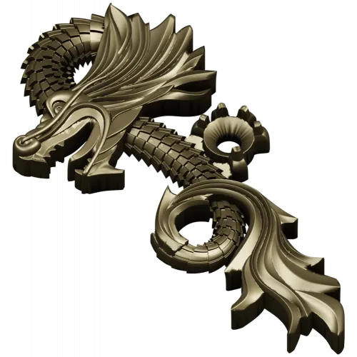 Ornamental Dragon STL for CNC - high-relief decorative 3D model