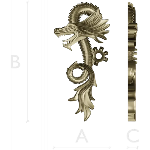 Ornamental Dragon STL for CNC - high-relief decorative 3D model