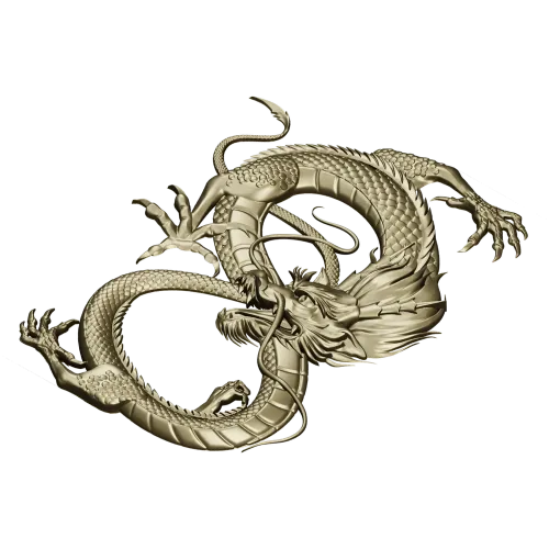 Dragon bas-relief STL for CNC router