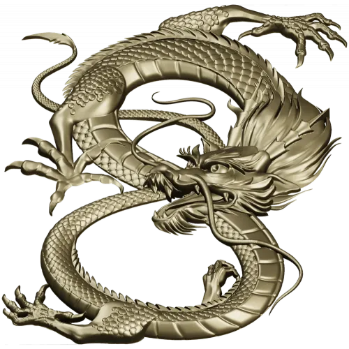 Dragon bas-relief STL for CNC router