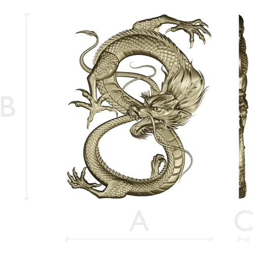 Dragon bas-relief STL for CNC router