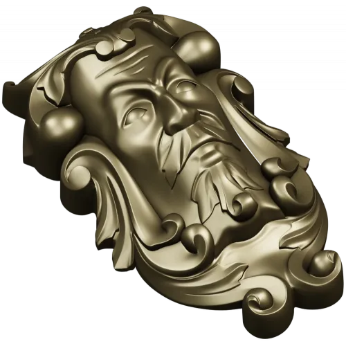 Baroque Grotesque Mask - STL 3D Model for CNC