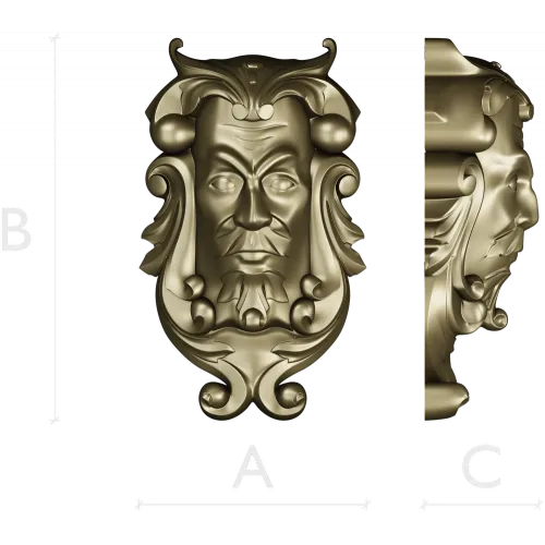 Baroque Grotesque Mask - STL 3D Model for CNC