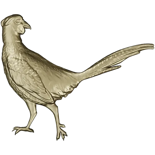 Pheasant bas-relief STL model for CNC